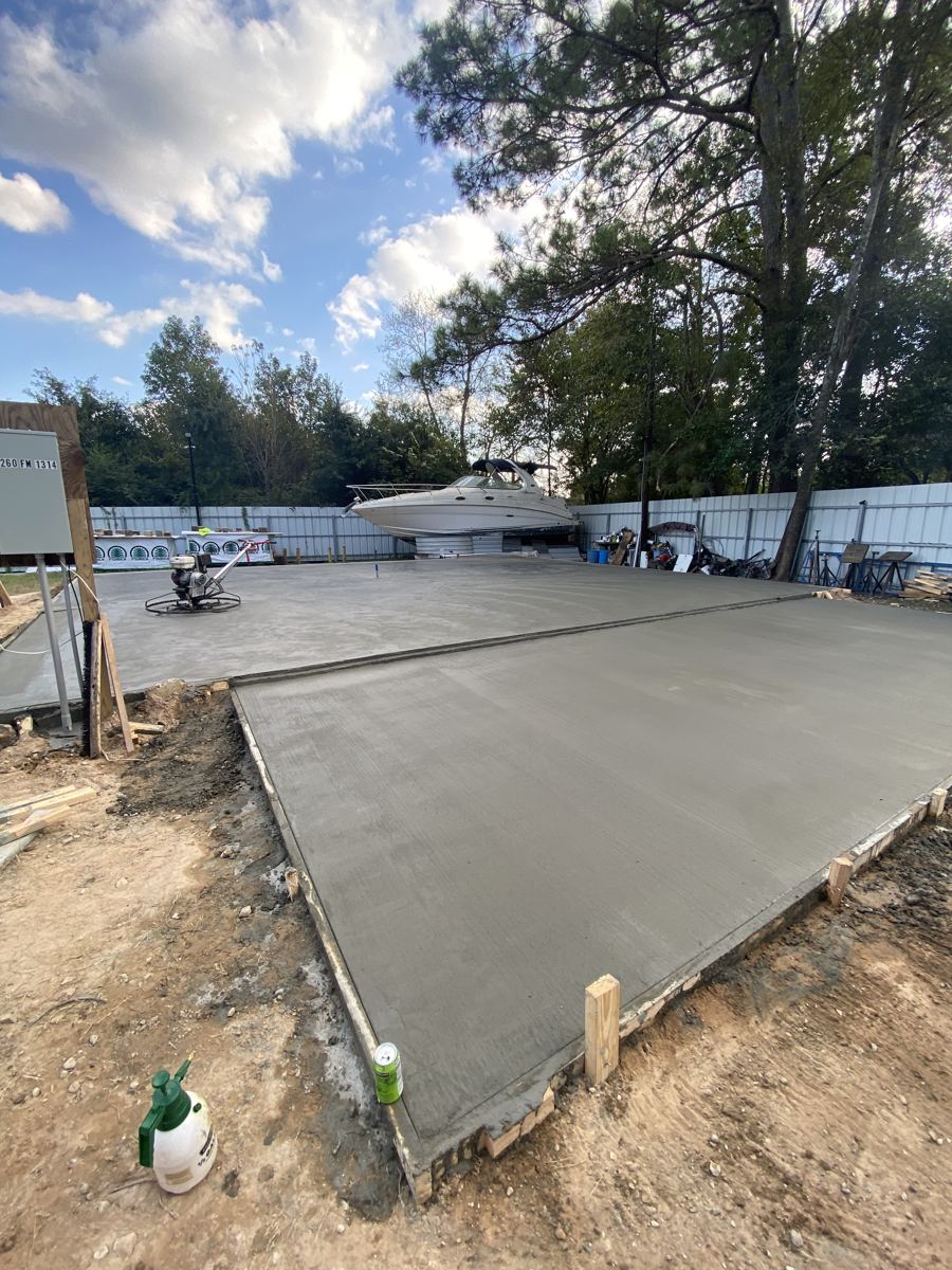 Fresh slab being finished