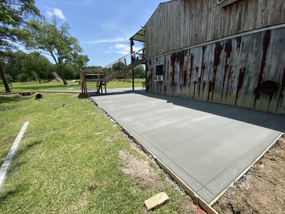 Slab beside a barn