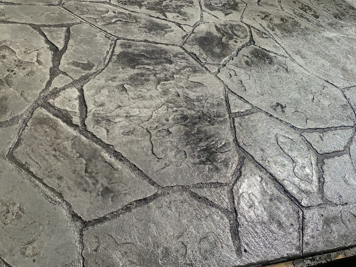 Close-up of stamped stone pattern