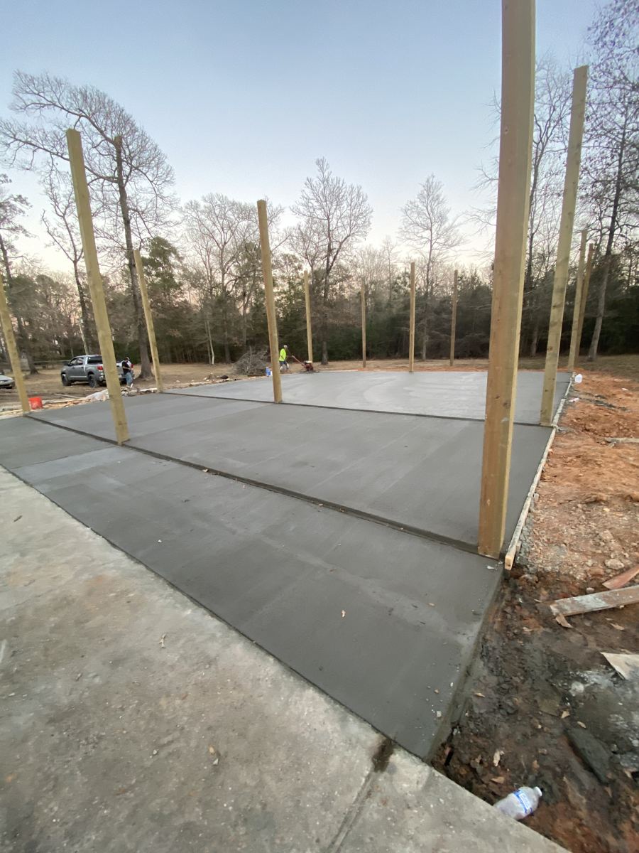 Slab for a pole barn