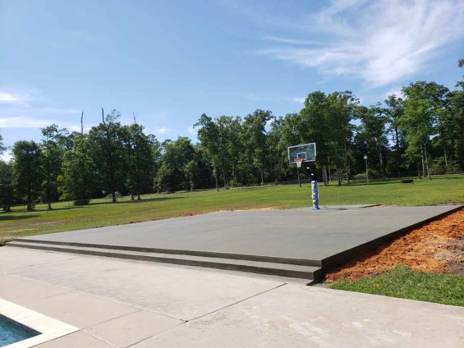 Backyard basketball court